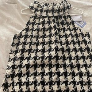 Sail to Sable Metallic Tweed Cowl Neck Top  - L